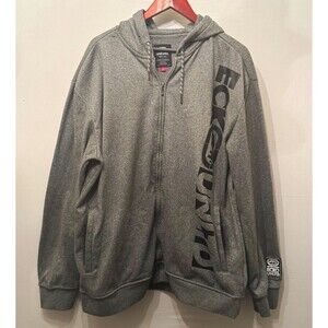 Ecko Unltd. Graphic Print Full Zip Hoodie Gray 2XL Hooded Pockets